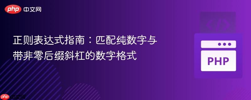 正则表达式指南:匹配纯数字与带非零后缀斜杠的数字格式