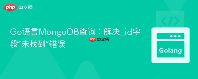 Go语言MongoDB查询:解决_id字段“未找到”错误