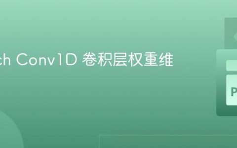 PyTorch Conv1D 卷积层权重维度解析