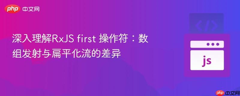 深入理解RxJS first 操作符:数组发射与扁平化流的差异