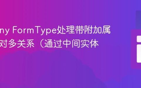 Symfony FormType处理带附加属性的多对多关系（通过中间实体）