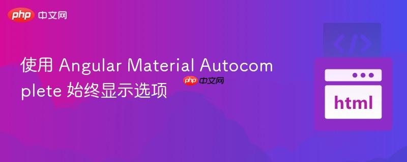 使用 angular material autocomplete 始终显示选项