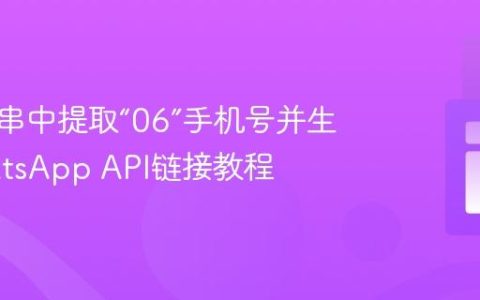 从字符串中提取“06”手机号并生成WhatsApp API链接教程