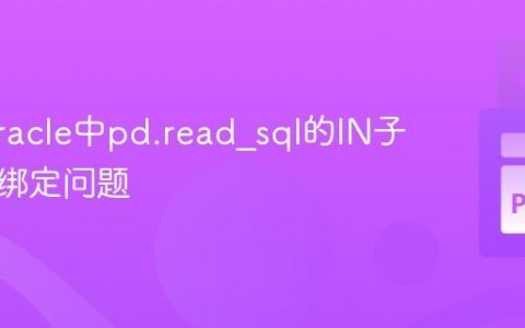 解决Oracle中pd.read_sql的IN子句参数绑定问题