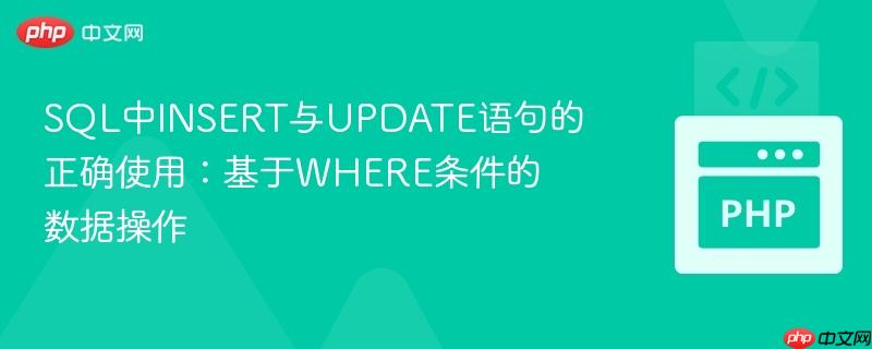 SQL中INSERT与UPDATE语句的正确使用:基于WHERE条件的数据操作