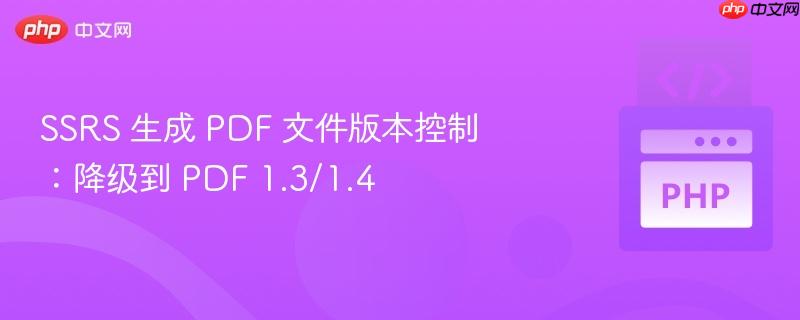 ssrs 生成 pdf 文件版本控制:降级到 pdf 1.3/1.4