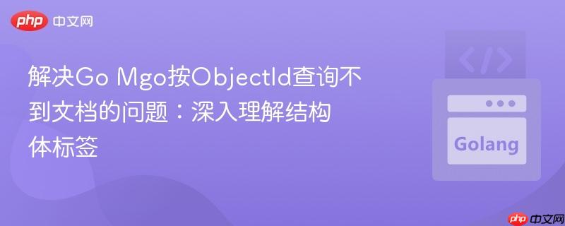 解决Go Mgo按ObjectId查询不到文档的问题:深入理解结构体标签
