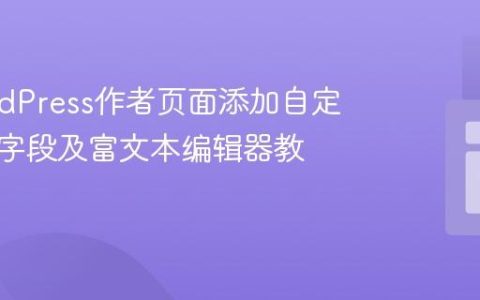 在WordPress作者页面添加自定义文本字段及富文本编辑器教程