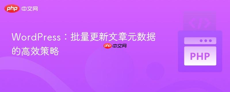 WordPress:批量更新文章元数据的高效策略