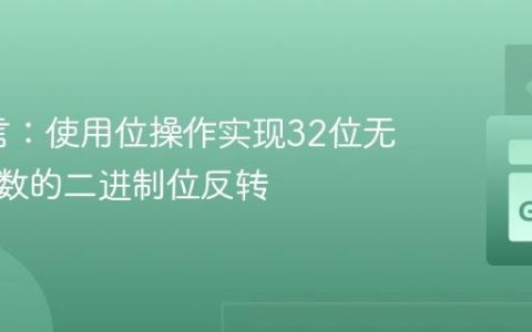 Go语言：使用位操作实现32位无符号整数的二进制位反转