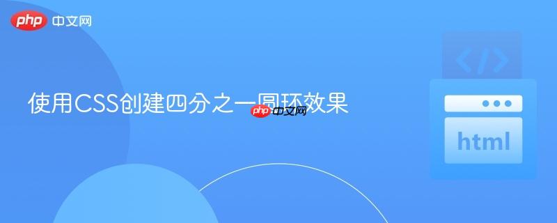 使用css创建四分之一圆环效果