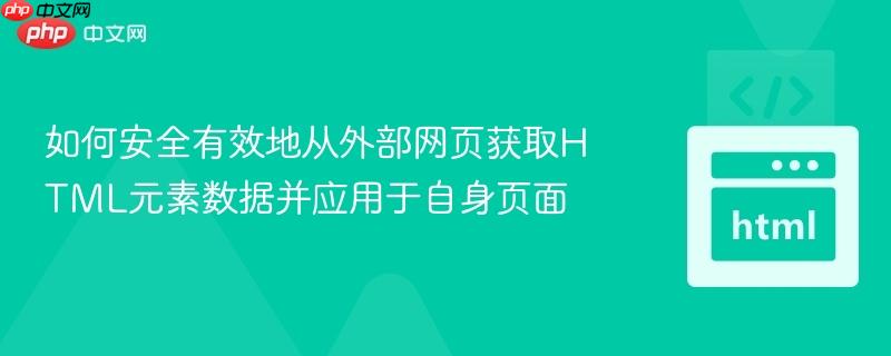 如何安全有效地从外部网页获取HTML元素数据并应用于自身页面