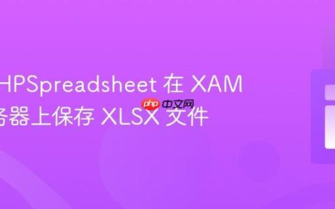 使用 PHPSpreadsheet 在 XAMPP 服务器上保存 XLSX 文件