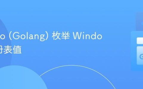使用 Go (Golang) 枚举 Windows 注册表值