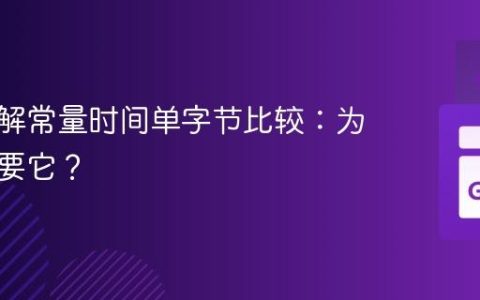 深入理解常量时间单字节比较：为什么需要它？