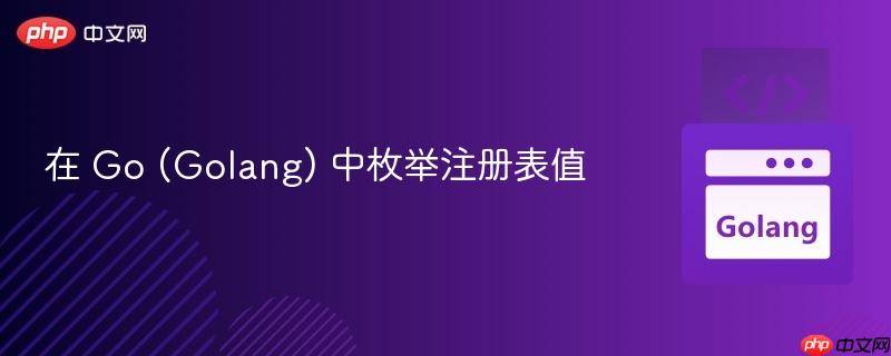 在 go (golang) 中枚举注册表值
