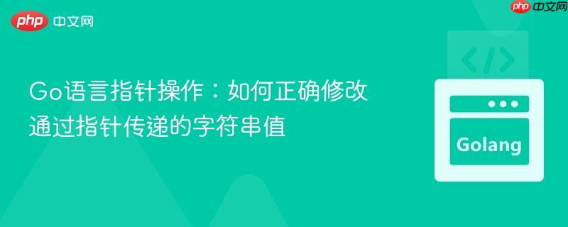 Go语言指针操作：如何正确修改通过指针传递的字符串值