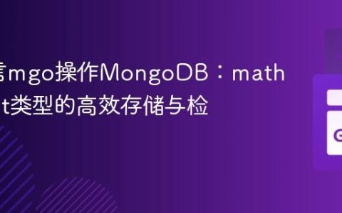 Go语言mgo操作MongoDB：math/big.Int类型的高效存储与检索