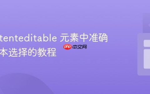 在 contenteditable 元素中准确检测文本选择的教程