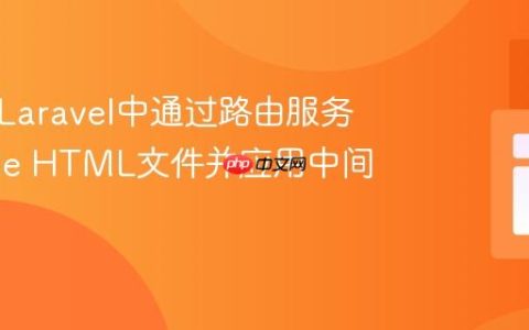 如何在Laravel中通过路由服务非Blade HTML文件并应用中间件