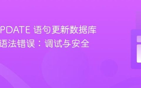使用 UPDATE 语句更新数据库时遇到语法错误：调试与安全实践