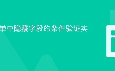 动态表单中隐藏字段的条件验证实践