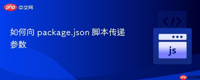 如何向 package.json 脚本传递参数