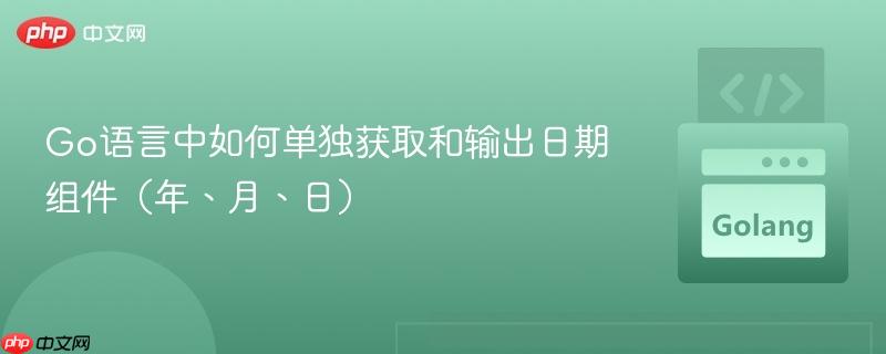 Go语言中如何单独获取和输出日期组件(年、月、日)
