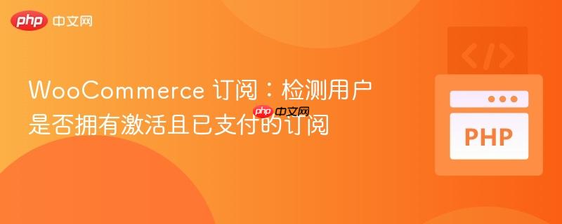 woocommerce 订阅:检测用户是否拥有激活且已支付的订阅