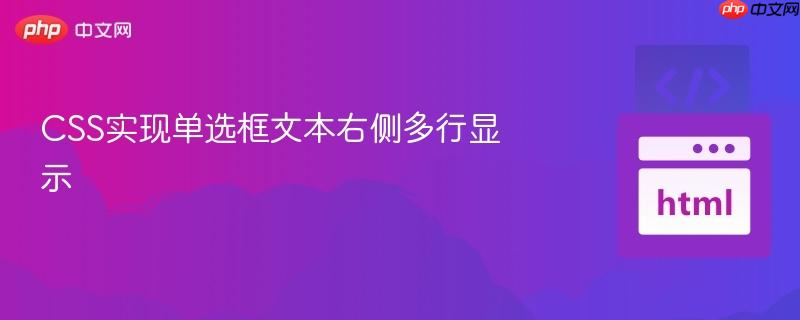 css实现单选框文本右侧多行显示