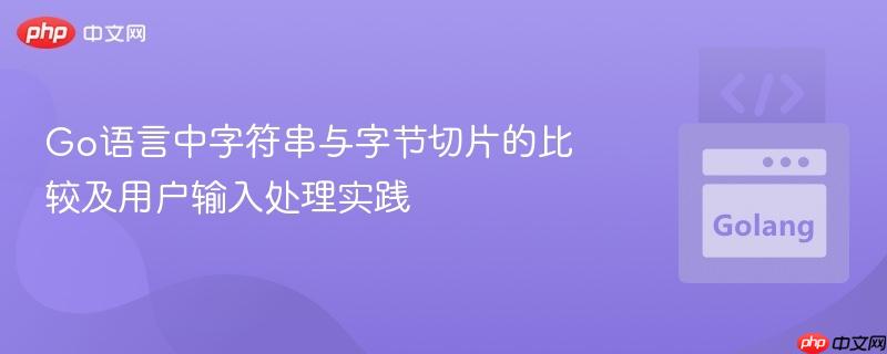 Go语言中字符串与字节切片的比较及用户输入处理实践