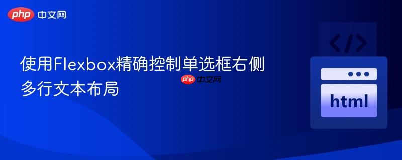 使用Flexbox精确控制单选框右侧多行文本布局