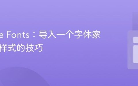 Google Fonts：导入一个字体家族所有样式的技巧