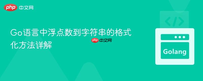Go语言中浮点数到字符串的格式化方法详解