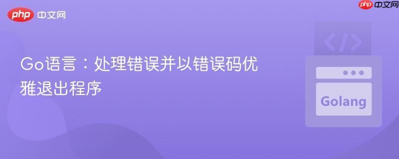 Go语言:处理错误并以错误码优雅退出程序