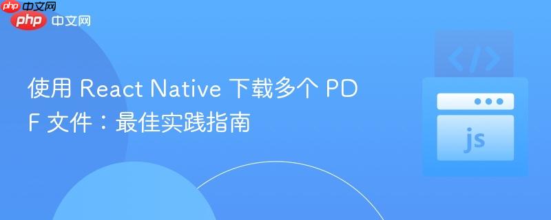 使用 react native 下载多个 pdf 文件:最佳实践指南