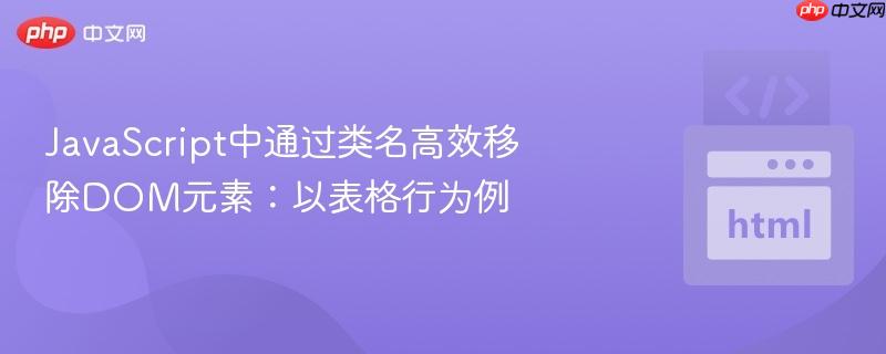 JavaScript中通过类名高效移除DOM元素:以表格行为例