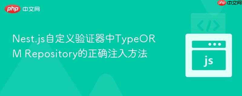 Nest.js自定义验证器中TypeORM Repository的正确注入方法