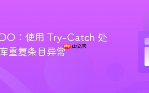 PHP PDO：使用 Try-Catch 处理数据库重复条目异常