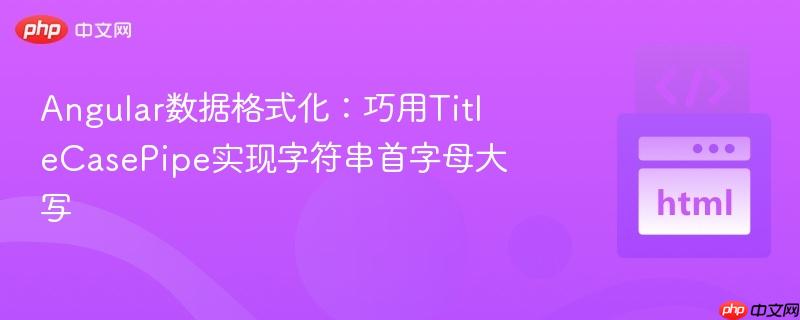 angular数据格式化:巧用titlecasepipe实现字符串首字母大写