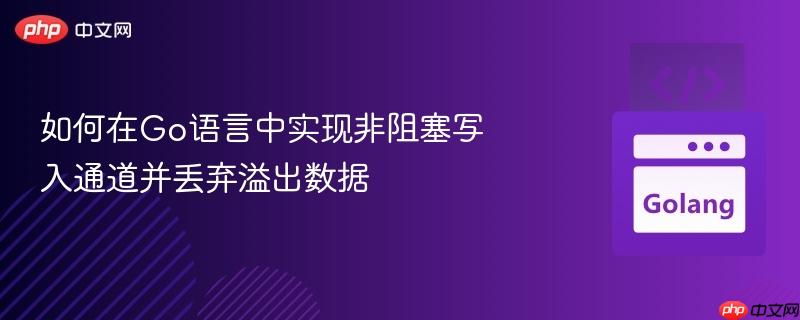 如何在go语言中实现非阻塞写入通道并丢弃溢出数据