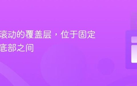创建可滚动的覆盖层，位于固定头部和底部之间