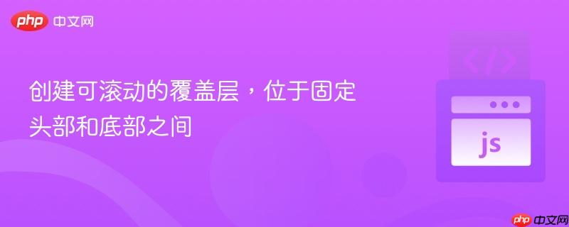创建可滚动的覆盖层,位于固定头部和底部之间