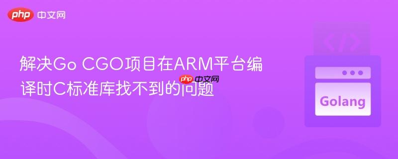 解决Go CGO项目在ARM平台编译时C标准库找不到的问题