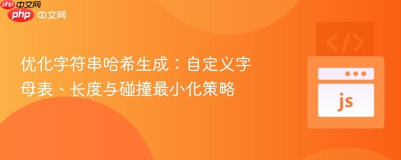 优化字符串哈希生成：自定义字母表、长度与碰撞最小化策略