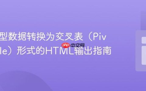 将关系型数据转换为交叉表（Pivot Table）形式的HTML输出指南