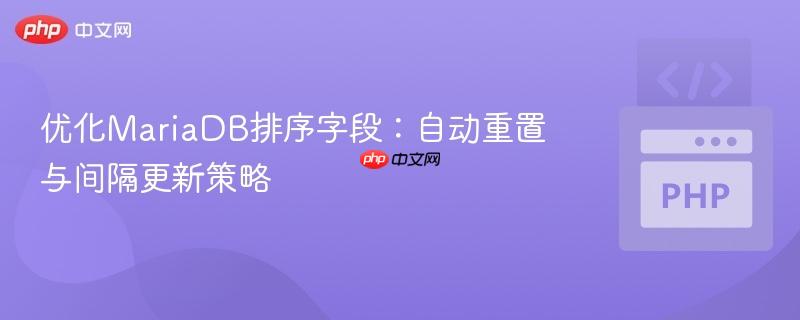 优化MariaDB排序字段:自动重置与间隔更新策略