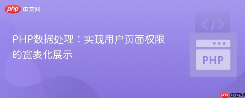PHP数据处理:实现用户页面权限的宽表化展示