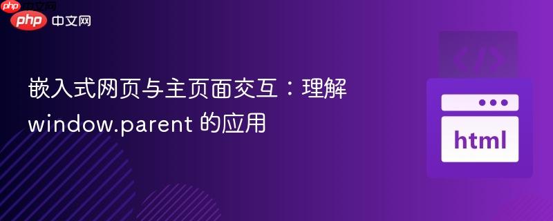 嵌入式网页与主页面交互:理解 window.parent 的应用