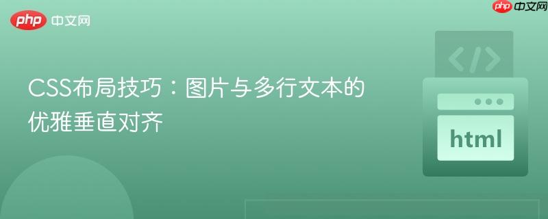 CSS布局技巧:图片与多行文本的优雅垂直对齐